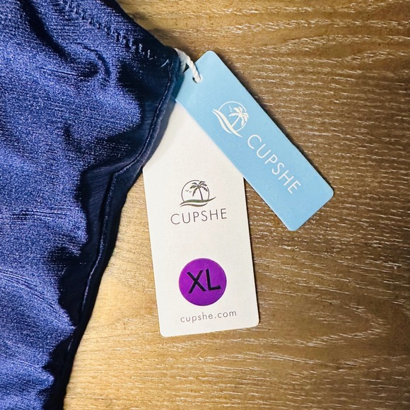 Swimsuit XL‎ One Shoulder Ruffle One Piece Swimsuit Navy Blue XL BNWT - Picture 2 of 8